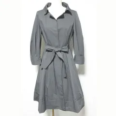 美品 FOXEY NEW YORK フォクシーニューヨーク ベルテッド ギャザーコート 26683 サイズ38 チャコールグレー レディース 古着 中古 USEDのサムネイル
