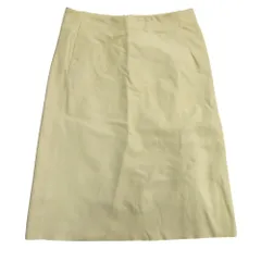 JIL SANDER ジルサンダー レザー スカート 膝丈 裏シルク 無地 34 ベージュ レディース 古着 中古 USEDのサムネイル
