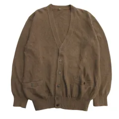 Papas パパス リネン カーディガン ニット セーター 無地 M 茶 ブラウン メンズ 古着 中古 USEDのサムネイル