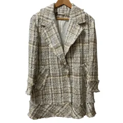 未使用 alice + olivia アリスアンドオリビア ツイード チェスターコート サイズXS ベージュ レディース 古着 中古 USEDのサムネイル