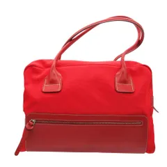 Hogan ホーガン トートバッグ ナイロンキャンバス × レザー ショルダー 肩掛け カバン 鞄 レッド レディース 【中古】のサムネイル