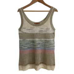 美品 MISSONI ミッソーニ ボーダー ニット タンクトップ サイズ38 マルチカラー レディース 古着 中古 USEDのサムネイル