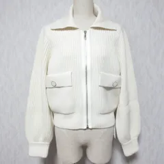 未使用 26AW HERMES エルメス パール編みリブニット ジップジャケット 6H2223D3 サイズ38 オフホワイト レディース 古着 中古 USEDのサムネイル
