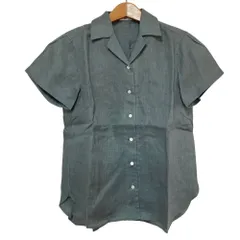 美品 OLD ENGLAND オールドイングランド オープンカラー ショートスリーブシャツ 570-50106501 サイズ34 グレー レディース 古着 中古 USEDのサムネイル
