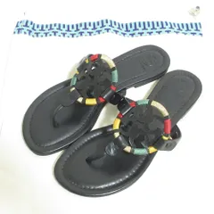 新品同様 TORY BURCH トリーバーチ ロゴ トングサンダル 7.5 24.5cm相当 ブラック レディース 古着 中古 USEDのサムネイル