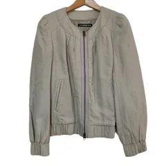 美品 VIVIENNE TAM ヴィヴィアンタム パデッド ノーカラーブルゾン ジャケット 0 ベージュ レディース 古着 中古 USEDのサムネイル