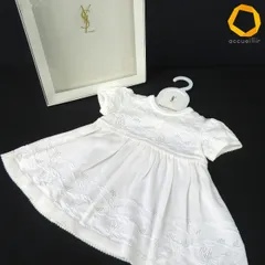 #s イヴサンローラン Yves Saint Laurent ワンピース 80cm 白 花柄 半袖 ニット カサンドラ ハンガー ・箱付き ベビー 女の子 [971391] k01のサムネイル