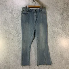 PUNYUS プニュズ フロント スリット デニム フレア パンツ ブルー Lサイズ 〇□☆のサムネイル
