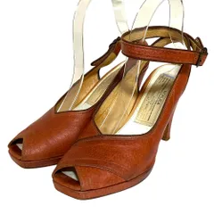良品 Maison Margiela メゾンマルジェラ 22 オープントゥ スリングバック ハイヒール レザーサンダル 38 25cm レッドブラウン レディース 古着 中古 USEDのサムネイル