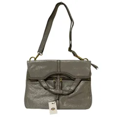 未使用 Fossil フォッシル Erin tote metallic レザー 2WAY ショルダーバッグ グレー シルバー レディース 古着 中古 USEDのサムネイル