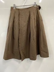 PD201⚫︎KBF⚫︎ケービーエフ⚫︎スカート⚫︎ひざ丈⚫︎フレア⚫︎共布リボン⚫︎レディース⚫︎size one⚫︎茶のサムネイル