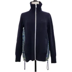 良品 sacai × Reyn Spooner サカイ×レインスプーナー ジャガード ジップ ニットブルゾン ジャケット 18-03931 サイズ2 ネイビー レディース 古着 中古 USEDのサムネイル