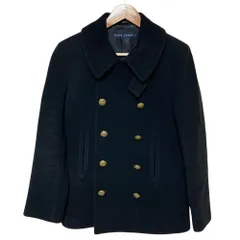 美品 RALPH LAUREN ラルフローレン クラウンボタン ウール Pコート 9 ブラック レディース 古着 中古 USEDのサムネイル