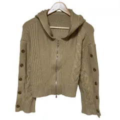 美品 ADEAM アディアム フォクシー Orchard Cardigan クロップド ニットカーディガン 42898 サイズXS ベージュ レディース 古着 中古 USEDのサムネイル