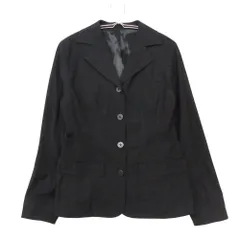 美品 EVEX by KRIZIA エヴェックス バイ クリツィア テーラードジャケット アウター ノッチドラペル ロゴボタン ブラック 40【L】 レディース 【中古】のサムネイル