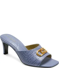 ダナキャラン レディース シューズ サンダル プリント ロゴ Donna Karan Byrony Mid Croco Print Logo Ornament Dress Slide Sandalsのサムネイル