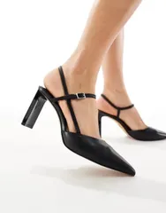 アルド レディース シューズ パンプス レザー ALDO Darabriver slingback pumps leather Black ブラックのサムネイル