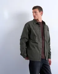 トップマン メンズ トップス シャツ レギュラーフィット Topman regular fit ripstop overshirt in washed Khaki カーキのサムネイル