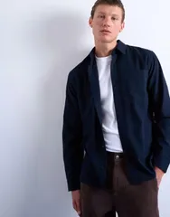 トップマン メンズ トップス シャツ レギュラーフィット Topman regular fit flannel shirt NAVY ネイビーのサムネイル