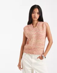 エイソス レディース トップス タンクトップ Vネック ニット ASOS DESIGN Vnecknitank in multiply Multi マルチカラーのサムネイル
