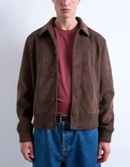 トップマン メンズ アウター ジャケット・ブルゾン スエード ジャケット Topman faux suede harrington jacket BROWN ブラウンのサムネイル