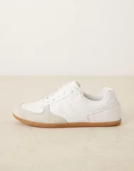 エイソス レディース シューズ スニーカー レース ASOS DESIGN Diligent slim lace up sneakers WHITE ホワイトのサムネイル
