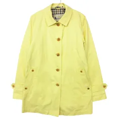 Aquascutum アクアスキュータム ステンカラーコート クラブチェック背抜き裏地 スプリング ジャケット アウター イエロー 9【M】 レディース 【中古】のサムネイル