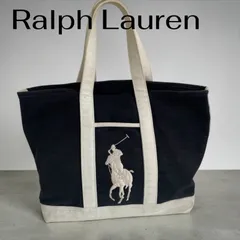 【逸品】Ralph Lauren キャンバス トートバッグ ブラック メンズ ハンドバッグ ユニセックスのサムネイル