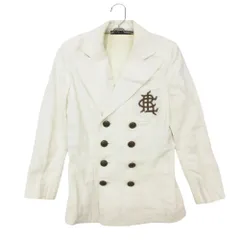 RALPH LAUREN ラルフローレン テーラードジャケット ヘンプ麻 100％ ダブルブレスト ブレザー 金ボタン ブルゾン アウター 上着 インパクト21 FK-2 ホワイト 7【S】 レディース 【中古】のサムネイル