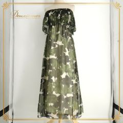 フラダンス 衣装 ALOHA STANDARDS アロハスタンダード ワンピース ドレス カーキ系 花柄 植物柄 ハワイアンプリント ハワイアン アロハ フラ ダンス レッスン 練習 ハワイアンダンス グリーン系 ベージュ系 日本製 緑 チュール 透け感 シースルー ふんわり 華やか かわいい おしゃれ 上品 大人っぽい フラワープリント モンステラ柄 B020-2512019014674 フラダンス 衣装 ALOHA STANDARDS アロハスタンダード ワンピース