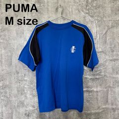 [k-768]PUMA 푸마 M 반소매 T셔츠 블루 블루 원포인트 로고 스포츠 트레이닝 러닝 맨즈