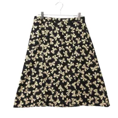 Valentino ヴァレンチノ スカート リボン総柄 フレアス ボトムス ブラック×ベージュ 40【M】 レディース 【中古】のサムネイル