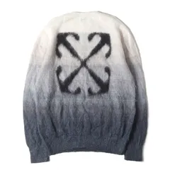 【美品】OFF-WHITE オフホワイト ニット ホワイト ネイビー サイズ:XL | 24AW アローマーク モヘヤニット セーター (Mohair Arrow Gradient Knit Crewneck) | イタリア製 | トップス 【メンズ】【中古】のサムネイル