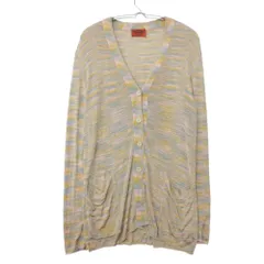 Missoni ミッソーニ カーディガン ボーダー柄 ニット 長袖 トップス ロング マルチカラー 46【XXL】 レディース 【中古】のサムネイル