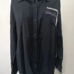 【新品同様】【超美品！】♡パンク系／渋谷109系♡【MAISON GILFY／メゾンギルフィ―】レーヨン ブラック×グレー バック／ユニオンジャックデザイン ダブルレイヤード・ポケット ロンスリシャツ 　301.のサムネイル
