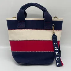 BN9738□TOMMY HILFIGER 2way ショルダーバッグ ミニトート キャンバス ネイビーのサムネイル