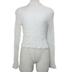 ジルスチュアート JILL STUART 23SS シュリンクカットソー 長袖 モックネック プルオーバー フリーサイズ 白 ホワイト 092-3260017 /Xのサムネイル