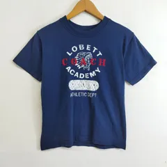 Goodwear グッドウェア USA製 Tシャツ 半袖 フロント カレッジ風 ロゴ ベロア プリント コットン ネイビーXS G735のサムネイル