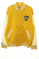 アベイシングエイプ A BATHING APE AAPENOW AAPE NOW VERSITY SWEAT YELLOW M AAPSWMB328XAN エイプナウ スタジャン カラーブロック 猿人徽章 イエロー 【ブランド古着ベクトル】■260728のサムネイル