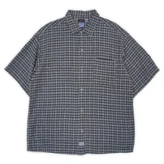 グラミチ GRAMICCI 90s 00s 90年代 2000年代 半袖 レギュラーカラーシャツ MADE IN USA アメリカ製 チェック柄 ヴィンテージ 古着 メンズ シャツ ネイビー 紺 L【中古】のサムネイル