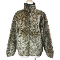 アナスイ ANNA SUI ボアジャケット エコファー ブルゾン レオパード柄 ジップアップ スタンドカラー XS ブラウン系 /Xのサムネイル
