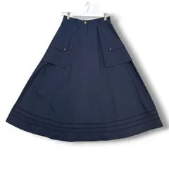ESCADA SPORT エスカーダスポーツ コットンフレアスカート ミドル丈 ミリタリー風 レース 紺 ネイビー 34 レディース 春 夏 ゴーゴー古着マルイファミリー溝口店 22 No.1005のサムネイル
