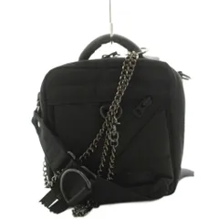 ヨウジヤマモト YOHJI YAMAMOTO PORTER 吉田カバン 85周年 バニティバッグ ショルダーバッグ チェーン装飾 黒 ブラック /KUのサムネイル