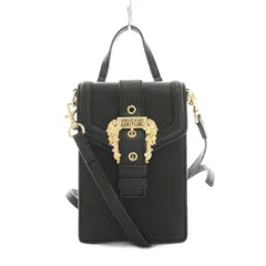 ヴェルサーチジーンズ VERSACE JEANS COUTURE ショルダーバッグ レザー バロック調バックル 黒 ブラック /YM ▲Hのサムネイル