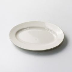 美品 岡田直人 オーバル皿 コーヒー染め＼オフホワイト プレート 食器
