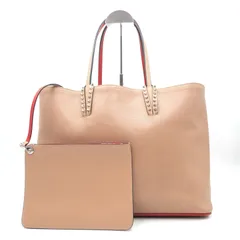 Christian Louboutin（クリスチャン・ルブタン）Cabata カバタ トートバッグ ポーチ付き スタッズ レザー ベージュ レディース 【中古】のサムネイル