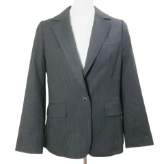 カルバンクラインシーケー Calvin Klein C.K テーラードジャケット シングル 1B ストライプ ウール 背抜き 4 M相当 黒 ブラック /Xのサムネイル