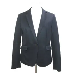 ユナイテッドアローズ UNITED ARROWS リネン テーラードジャケット シングル 1B 38 M相当 紺 ネイビー /Xのサムネイル