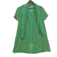 Missoni ミッソーニ アンサンブル 薄地 ストライプ柄 ノースリーブ カットソー トップス グリーン サイズ44 XL レディース hk1 グリーン 44【XL】 【中古】のサムネイル