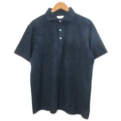 バーニーズニューヨーク BARNEYS NEW YORK 美品 ボタニカルジャガード柄ポロシャツ 半袖 大きいサイズ XL 紺 ネイビー 2191154 /Xのサムネイル